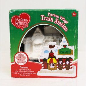 Precious Moments VIllage Train Station Depot 76 Art Craft Paint & Display Kids